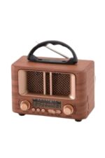 BUFFER® Küçük Mini Boy Retro Ahşap Tasarım Bluetooth Hoparlörlü Radyo – FM/AM Destekli, Şarjlı ve Taşınabilir Radyo NS-8108 - Görsel 8