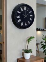 Luxury Black 40 Cm Metal Duvar Saati - Görsel 3