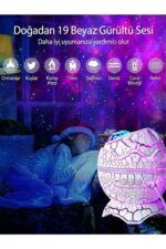 Bluetooth Hoparlörlü RGB Gece Lambası – Dinazor yumurtası Işıklı, Uzaktan Kumandalı Dekor Lamba - Görsel 4