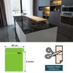 BUFFER® Mermer Desenli Masa Tezgah Mutfak Su Geçirmez Yapışkanlı Folyo Sticker Siyah 5x0,6m - Görsel 6