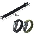 BUFFER® 5'i 1 Arada Çok Fonksiyonlu Hayatta Kalma Bilekliği Pusula, Düdük, Çakmak Taşı ve Şemsiye İpi Bileklik - Görsel 5