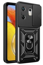 Mey İthalat®  İnfinix Zero 30 4G Kılıf Pars Lens Yüzüklü Silikon - Siyah