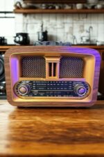 BUFFER® Taşınabilir Klasik AM/FM/SW  Retro Ev Radyo USB ile Şarj Olabilen Retro Radyo - Görsel 7