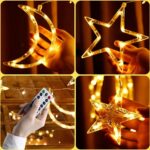 Ay ve Yıldız Figürlü Kumandalı 12 Sarkıtlı 120 LED Dekor Işık – Dekoratif Ortam ve Masaüstü Aydınlatması - Görsel 3