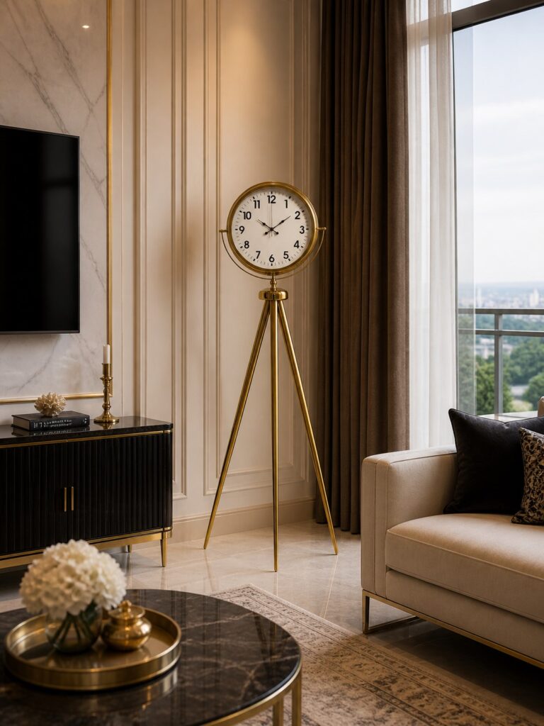 Gold Tripod Ayaklı Lüks Saat