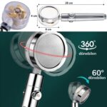 BUFFER® 360 derece Döner Turbo Pervaneli Serinletici Tasarım Start Stop Tuşlu Duş Başlığı - Görsel 6