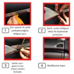 BUFFER® Kırmızı Araba OtoTrim Dekorasyon Şeridi Kauçuk Elastik Kolay Kurulum 5 metre Şerit Bant - Görsel 6