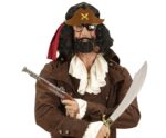 Mey İthalat® Kahve Renk Şapkalı Siyah Sakallı Pipolu Jack Sparrow Denizci Korsan Gözlüğü 24x25 cm - Görsel 3
