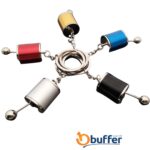 BUFFER® Hareketli Araba Vites Anahtarlık Altı Hız Manuel Vites Dişli Shifter Topuzu Metal Anahtarlık - Görsel 2