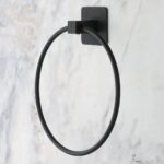 BUFFER® Kendiliğinden Yapışkanlı Siyah Paslanmaz Metal Yuvarlak Havluluk - Görsel 3