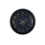 Siyah 40 Cm Mermer Desenli Metal Duvar Saati - Görsel 4