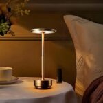 BUFFER® Eskitme Gold Kasa Dokunmatik Şarjlı Masa Lambası – 3 Renk Işık Modlu, LED Aydınlatmalı, Modern & Dekoratif Abajur - Görsel 4