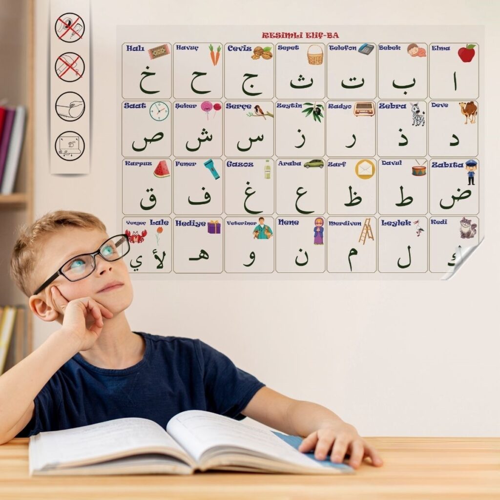 BUFFER® 70x100 cm Statik Kağıt Elif-Ba Öğrenme Tahtası