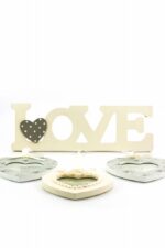 BUFFER® Decotown Love Yazılı Çerçeve 3lü Kalpli Ahşap Fotoğraf Çerçevesi - Görsel 3