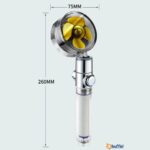 BUFFER® Turbo Pervaneli ve Filtreli Su Tasarruflu 360 Derece Dönebilen Tazyikli Duş Başlığı - Görsel 4