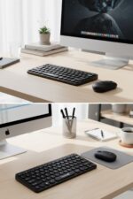 Kablosuz Lacivert Bluetooth Klavye Mouse Seti – Yuvarlak Tuşlu Tasarım, Türkçe Q Dizilim, Taşınabilir, Ev ve Ofis Kullanımına Uygun - Görsel 7