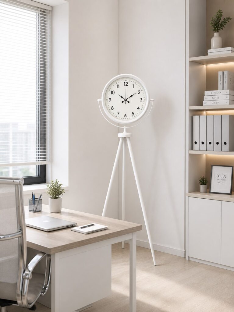 Elegance Beyaz Tripod Ayaklı Saat