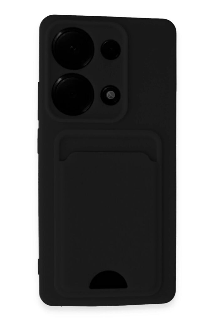 Mey İthalat®   Redmi Note 13 Pro 4G Kılıf Kelvin Kartvizitli Silikon - Siyah