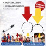 Mey İthalat® Kişiselleştirilebilir Ok İşaretli Mesaj Tacı (2’li Set Sarı-Kırmızı)