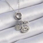 Mey İthalat® 316L Çelik Gümüş Renk Zirkon Taş Detay Kalp Model Charm Kadın Kolye