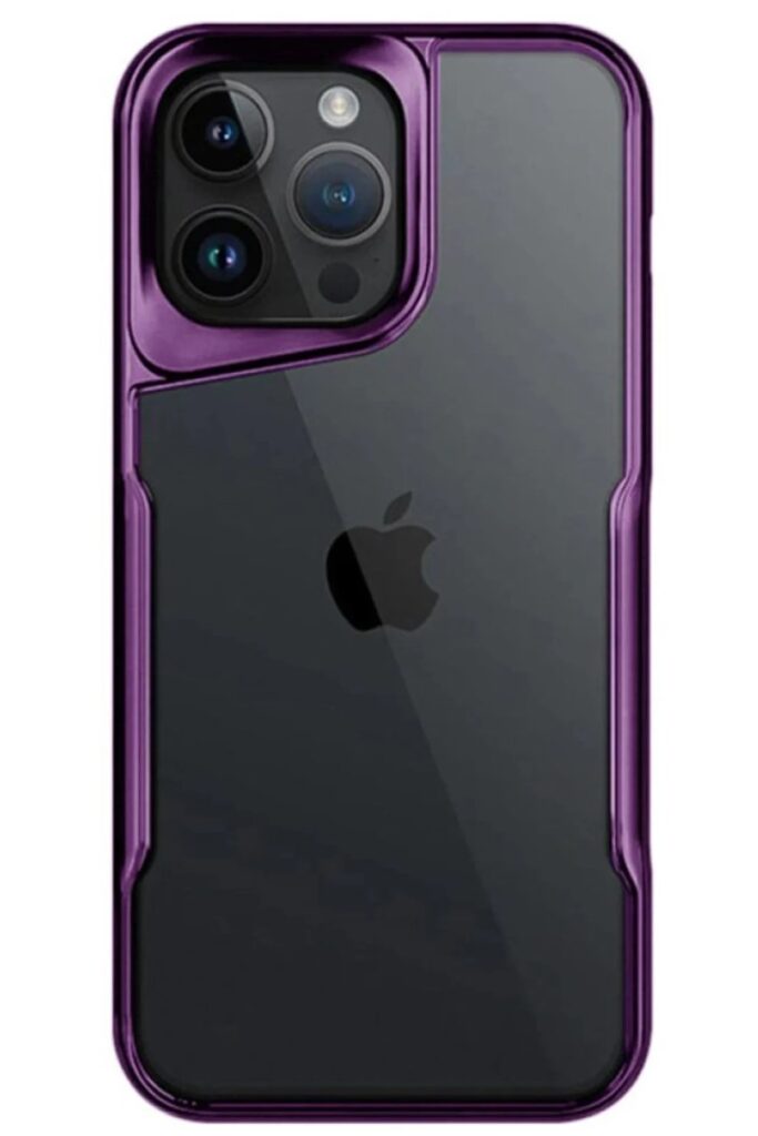 Mey İthalat®  iPhone 14 Pro Max Kılıf Boyi Silikon Kapak - Derin Mor