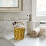 BUFFER® Yuvarlak Hasır Dokulu Plastik Rattan Kaşıklık & Çatallık – Askılı Kendiliğinden Tutmalı Çok Amaçlı Mutfak Organizeri - Görsel 4