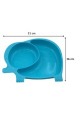 BUFFER® Bebek ve Çocuk için Sevimli Fil Model Desenli Yemek Bebek Mama Kabı Bölmeli Tabak - Görsel 8