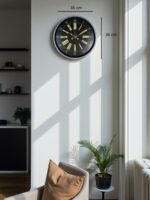 36 Cm Gri Şık Dekoratif Duvar Saati - Görsel 5