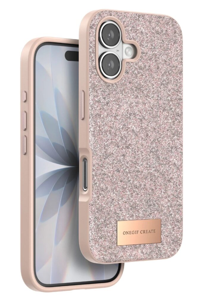 Mey İthalat®   iPhone 17 Bright Simli Kapak - Pembe