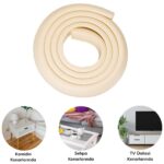 BUFFER® 2 Metre Sarmal Krem Masa Kenar Koruyucu Şerit Masa Köşe Aparatı Bebek Çocuk Cam Ahşap Masa - Görsel 3