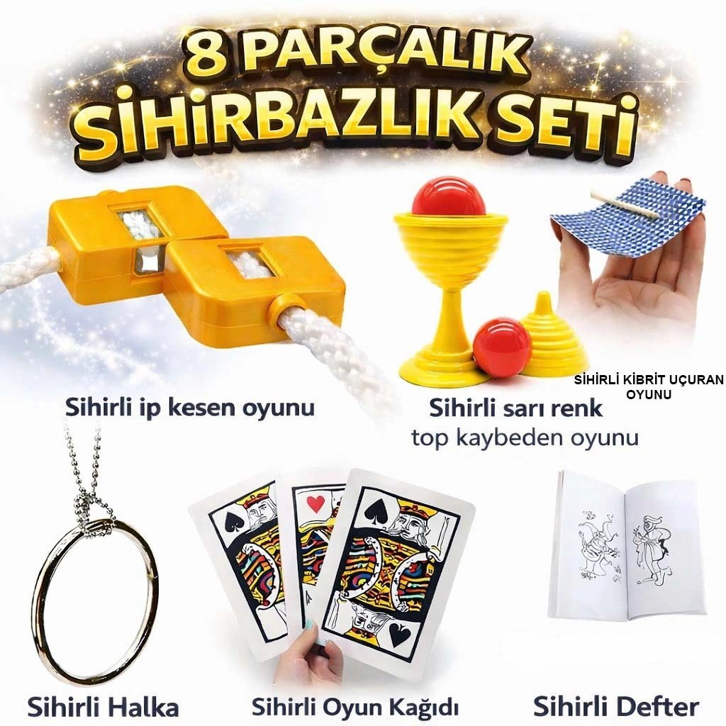 Mey İthalat® 8’li Sihirbazlık Seti (Kibrit