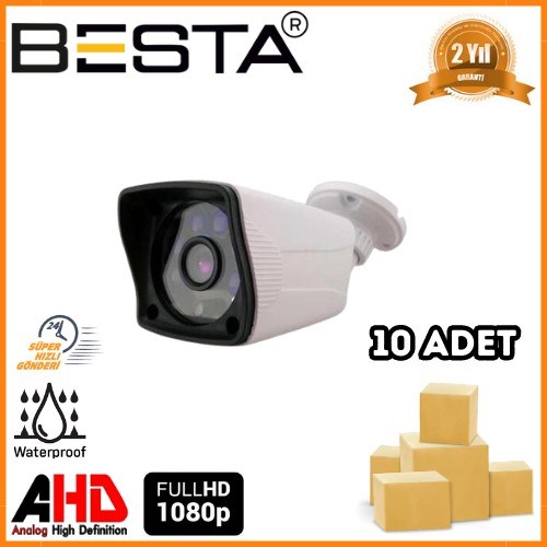 2 MP 1080P 6 ATOM LED Bullet AHD Güvenlik Kamerası 10 Adet Koli