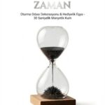 Manyetik Kum Saati Mıknatıslı Ahşap Standlı Dekoratif Masaüstü Hediyelik Süs Eşyası (14 cm)