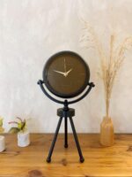 Siyah Metal Mini Tripod Spor Masa Saati 45×26 cm - Görsel 3
