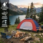 BUFFER® 6 Kişilik Manuel Kurulum Kamp Çadırı – Aile, Doğa, Piknik ve Outdoor Kamp Çadırı 220x250x150 cm - Görsel 5