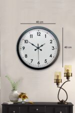 40 cm Siyah Metal Standart Duvar Saati - Görsel 5