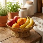 BUFFER® 28 cm Plastik Rattan Servis Çanağı – Doğal Hasır Görünümlü Dekoratif Meyve, Ekmek ve Sunum Kasesi - Görsel 3