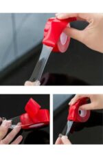 BUFFER® 2 Metre Güçlü Yapışkanlı Çift Taraflı Slikon Pratik Şeffaf Bant - Görsel 7