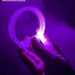 Mey İthalat® Mor Led Işıklı Baskı Yapılabilen Pilli Bileklik Bilezik 1
