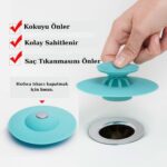 BUFFER® Silikon Malzeme Banyo Mutfak Gider Evye Lavabo İçine Çöp Tıpası Kaydırmaz Süzgeç Çeşitleri M - Görsel 2