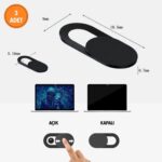 BUFFER® 3’lü Webcam Kapatıcı – Laptop, Tablet ve Telefon Uyumlu Gizlilik Kamera Kapağı (Plastik) - Görsel 5