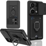 Mey İthalat®   Redmi Note 13 Pro 5G Kılıf Zuma Kartvizitli Yüzüklü Silikon - Siyah