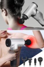 BUFFER®  6 Farklı Seviyeli Titreşimli 4 Farklı Başlıklı Büyük Boy Masaj Tabancası - Görsel 7
