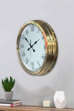 Gold Şık 40 Cm Metal Roma Rakamlı Duvar Saati - Görsel 2