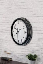 40 cm Siyah Metal Standart Duvar Saati - Görsel 3