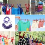 BUFFER® Taşınabilir Seyahat Çamaşır İpi 12 Mandallı Klipsli Lastikli Çamaşır Mandalları - Görsel 2