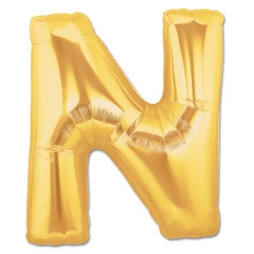 Mey İthalat® N Harf Folyo Balon Altın Renk  40 inç
