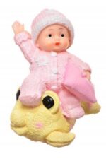 BUFFER® Decotown Hediyelik Sevimli Pembe Bebek Biblo Polyester Süs Eşyası - Görsel 3