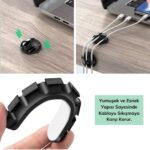 BUFFER® Çok Amaçlı Kablo Tutucu Akrilik Güçlü Yapışkanlı Organizer Düzenleyici 16 Parça Set Kolay Ku - Görsel 7
