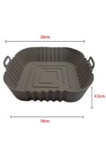 BUFFER® Renkli Isıya Dayanıklı Yıkanılabilir Silikon Fırın Ve Airfryer Kare Model Pişirme Matı 20 Cm - Görsel 2